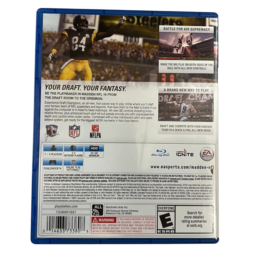 PS4 NFL Madden 16 - Blue Case Edition - Excellent Used Condition - Picture 2 of 3